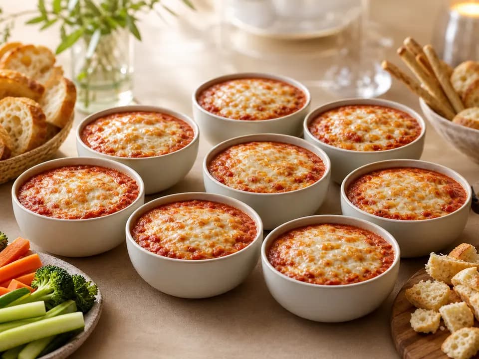 Original editorial rendering of Five Cheese Marinara Dipping Sauce (Serves 8) for the catering menu reference