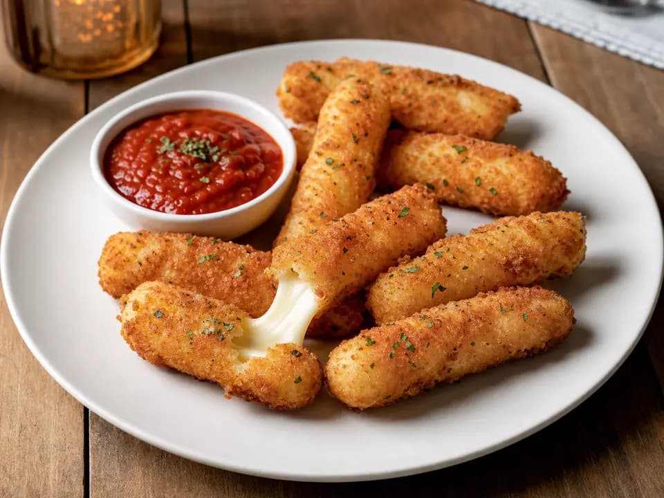 Original editorial rendering of Fried Mozzarella for the dinner menu reference