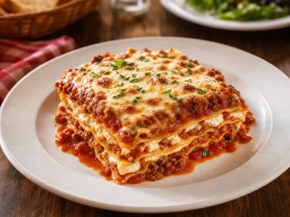 Original editorial rendering of Lasagna Classico for the dinner menu reference