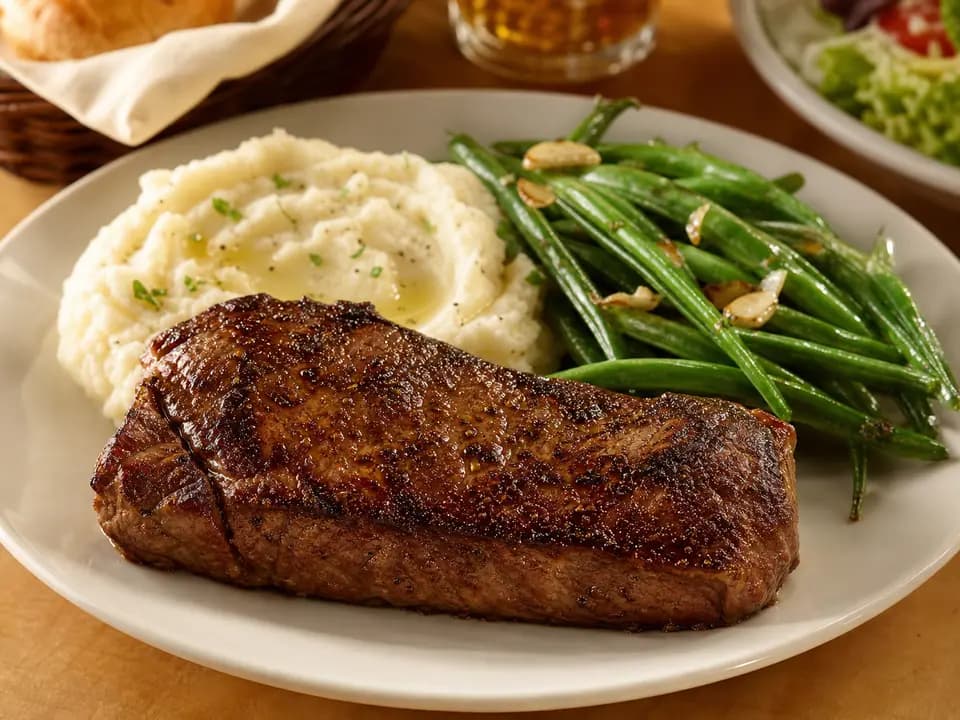 Original editorial rendering of New York Strip for the dinner menu reference