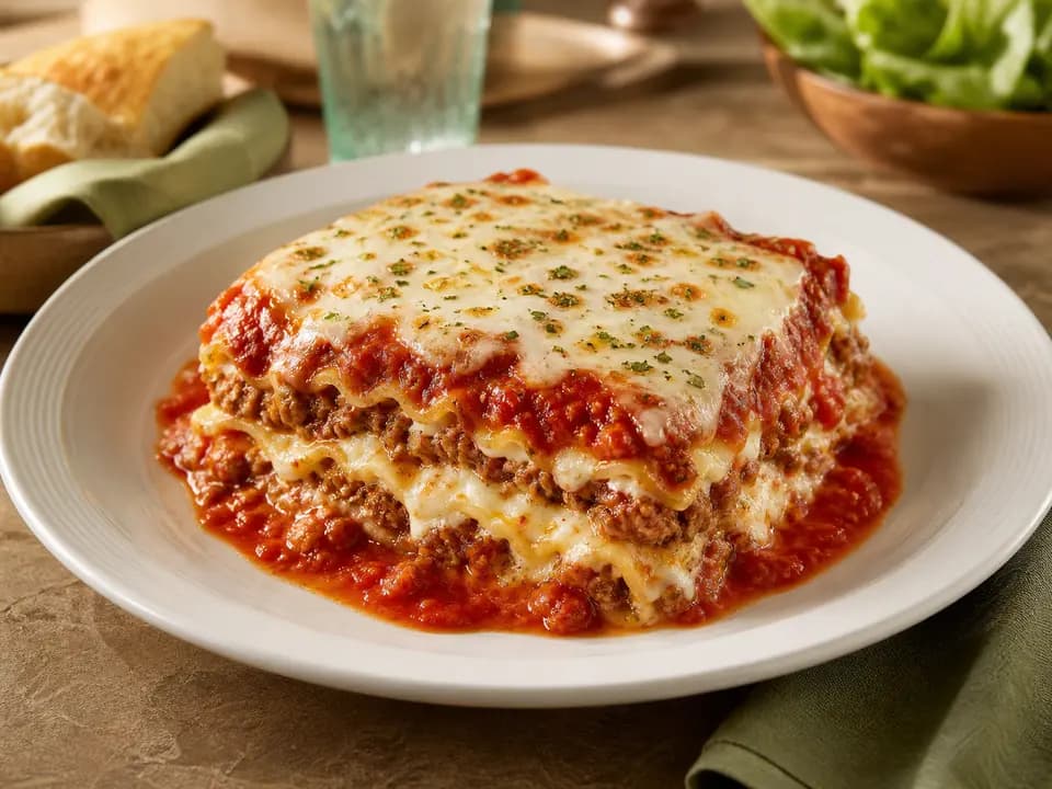 Original editorial rendering of Lasagna Classico for the entrees menu reference