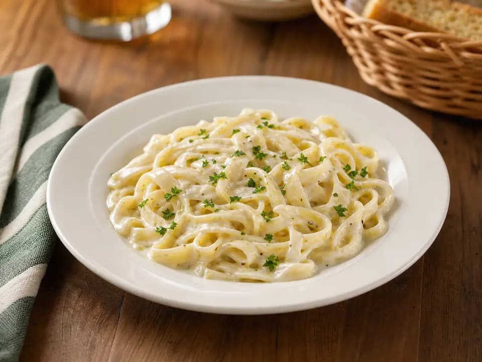 Original editorial rendering of Kids Alfredo Sauce with Choice of Pasta (V) for the kids menu reference