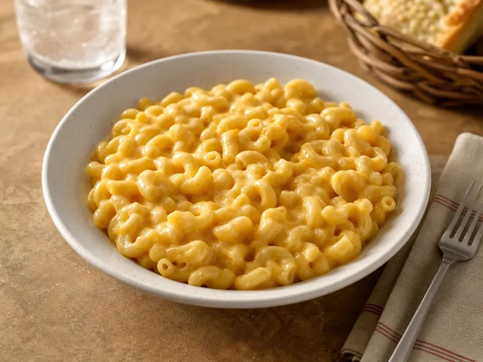 Original editorial rendering of Kids Macaroni & Cheese for the kids menu reference