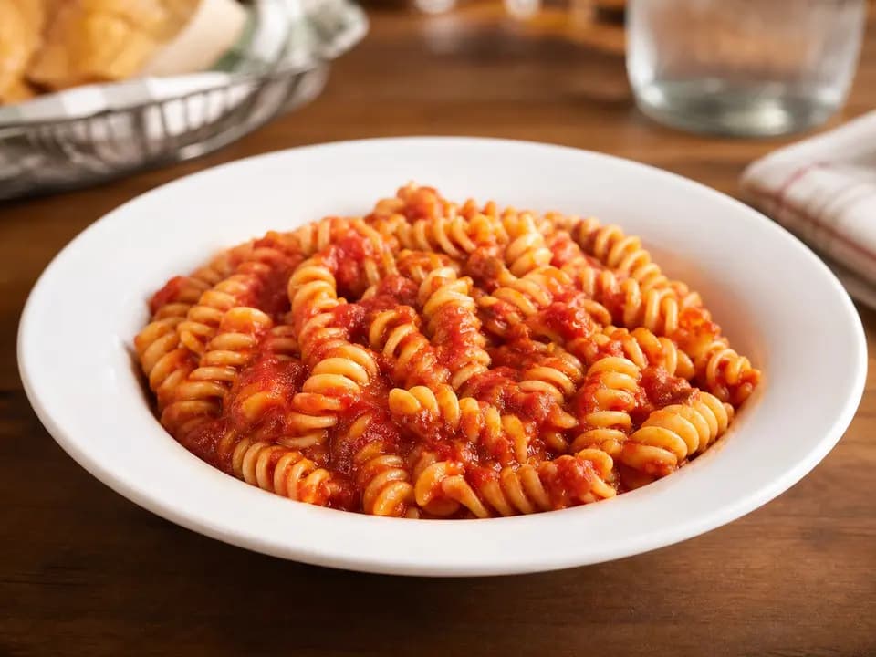 Original editorial rendering of Kids Rotini with Marinara (V) for the kids menu reference