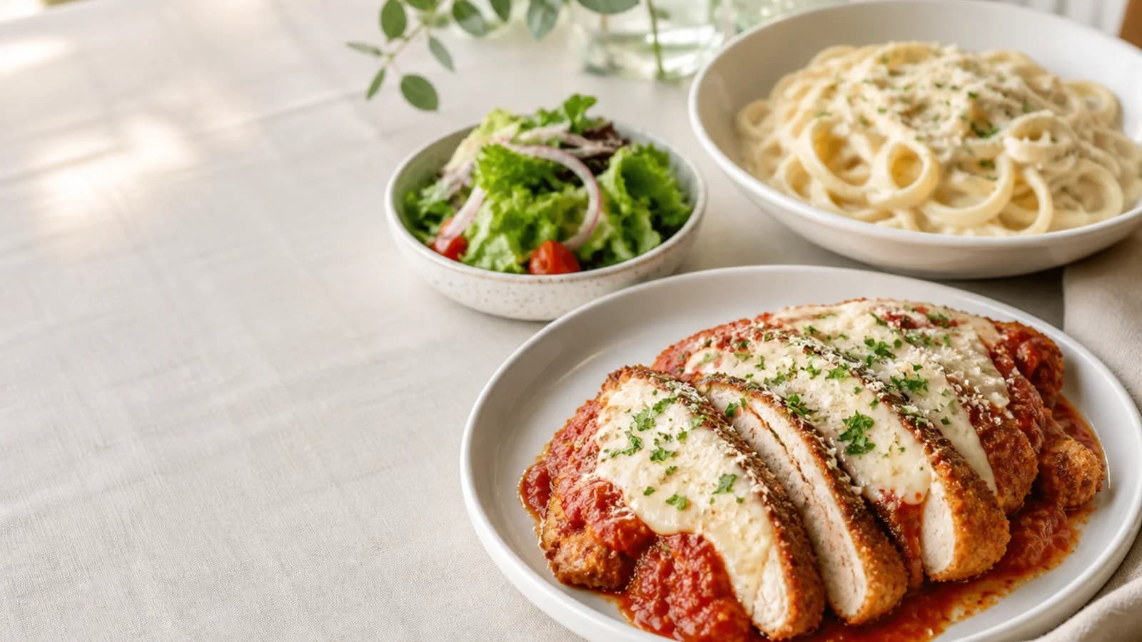 Several pasta styles arranged for an editorial menu guide